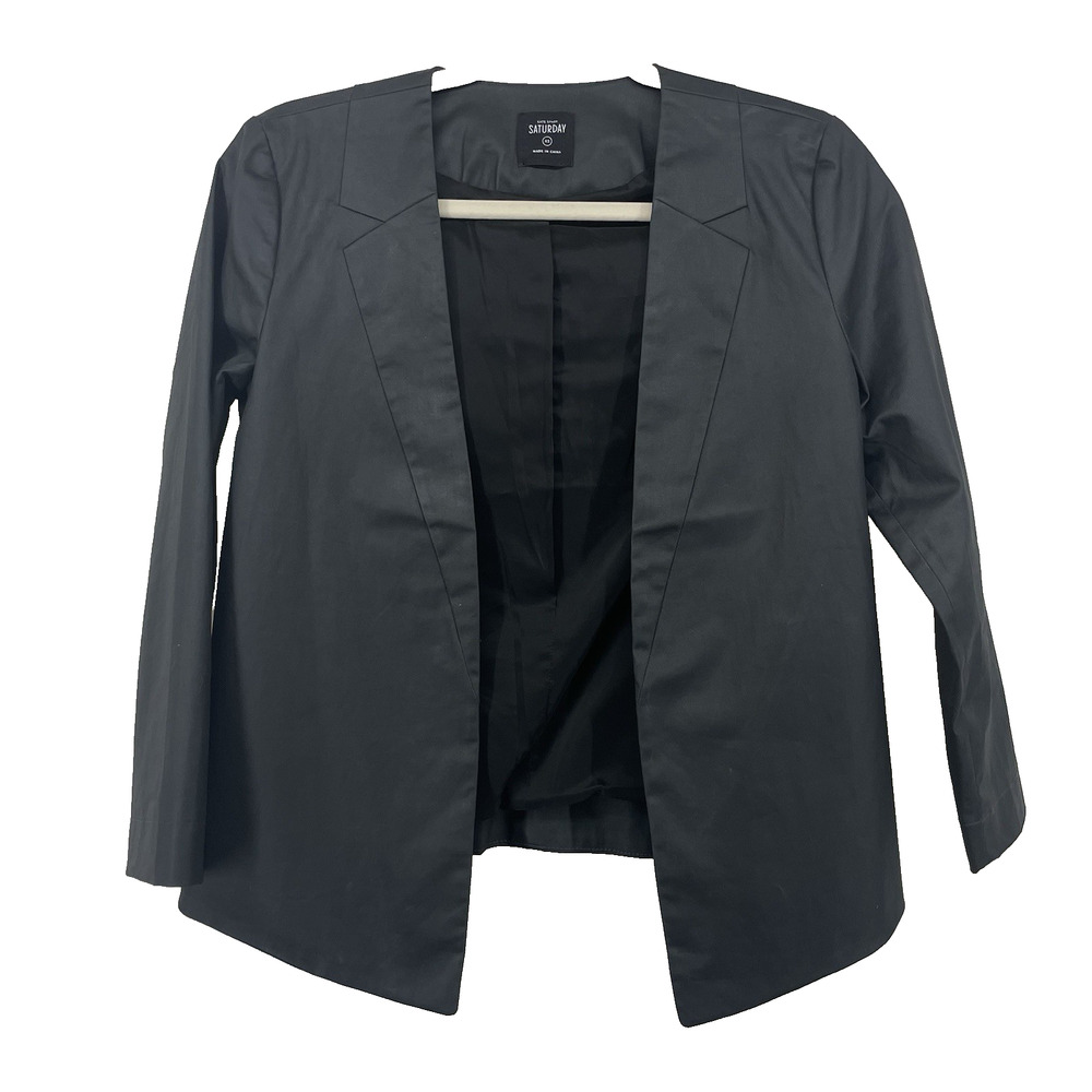 Kate Spade Saturday Size XS Blazer Lightweight‎ Jacket Open Front Vegan Leather